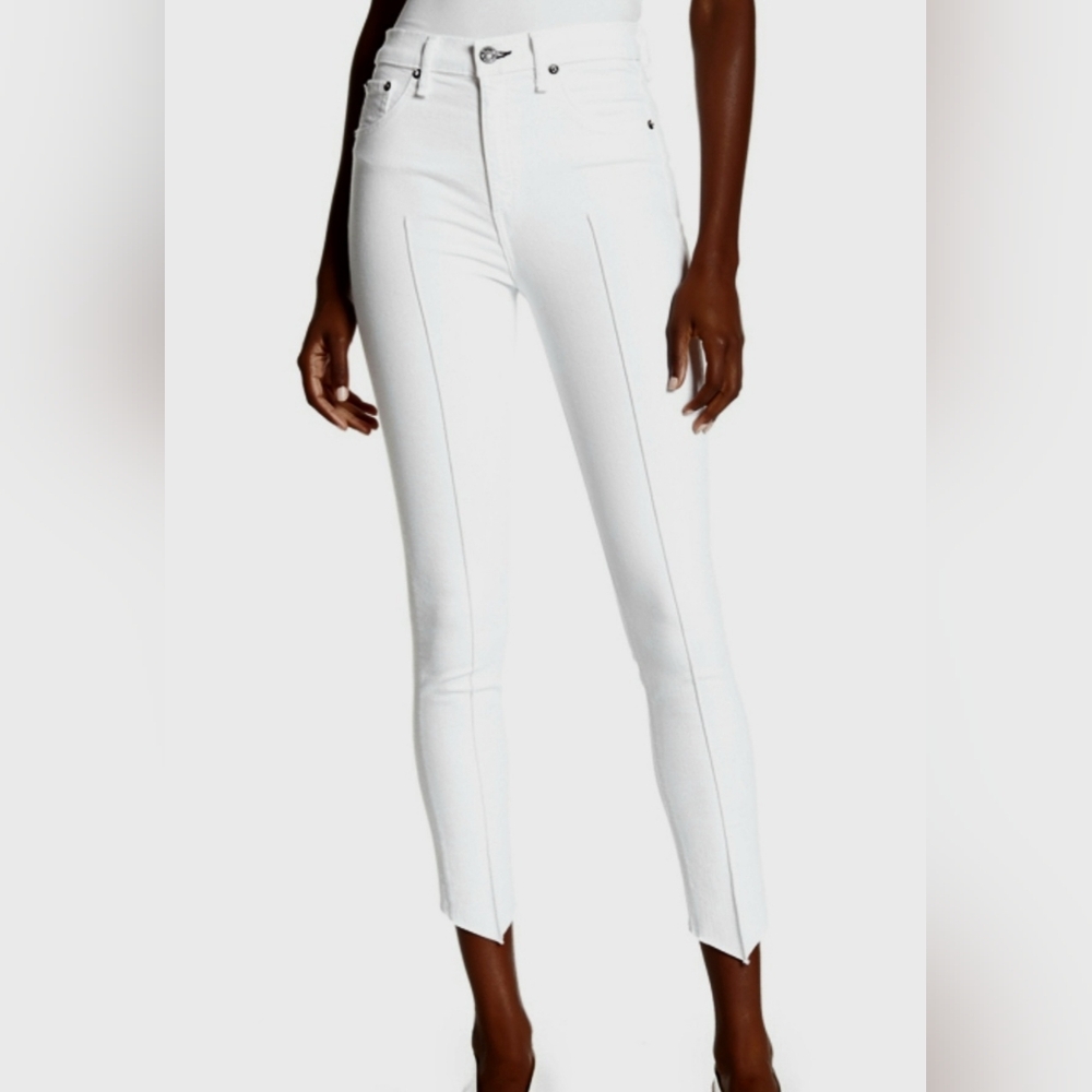 rag & bone Manson High Rise Ankle Skinny Jeans in White Size 25 NWT